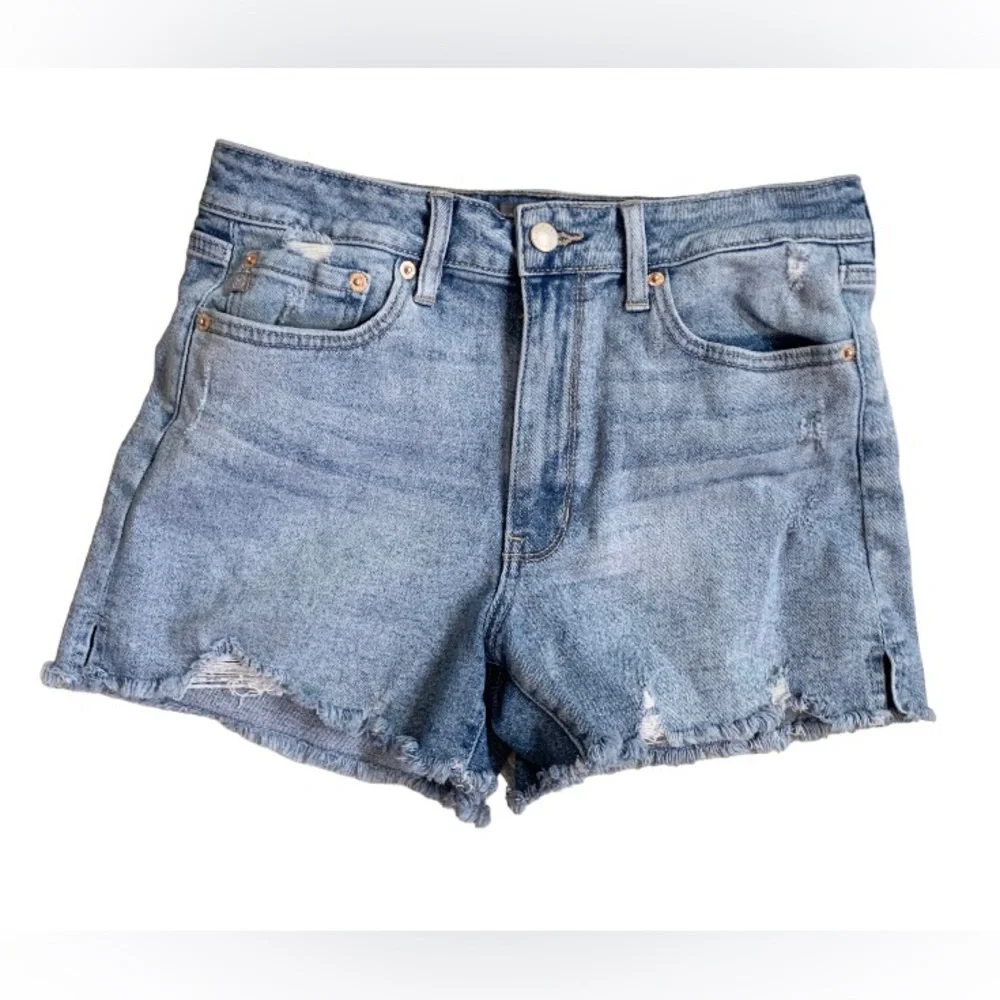 JUST USA distress fray cut off denim shorts women’s size size 10 LARGE - Picture 3 of 15